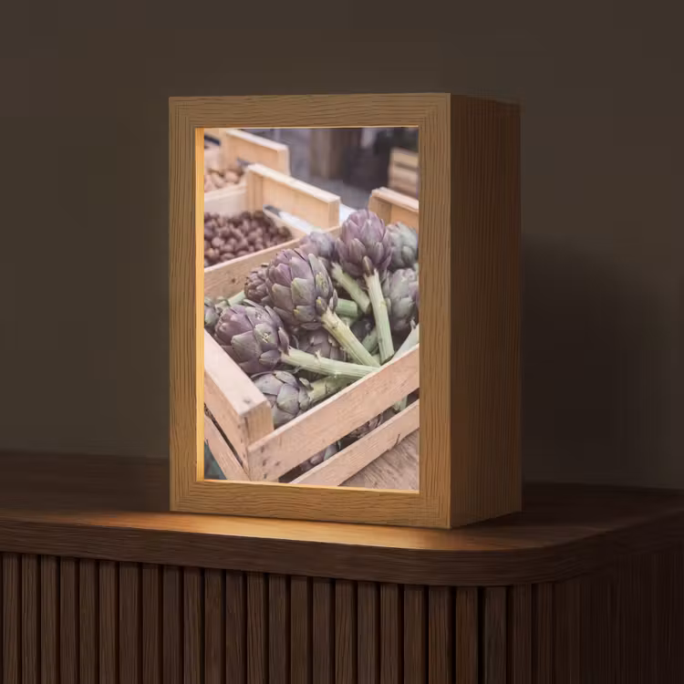 Table Lamp - Vegetables - Market - Fresh - Groenten - Markt - Vers Light Box met kabel (Tafellamp) klein