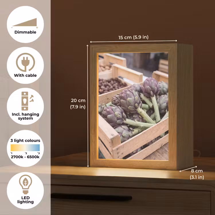 Table Lamp - Vegetables - Market - Fresh - Groenten - Markt - Vers Light Box met kabel (Tafellamp) klein