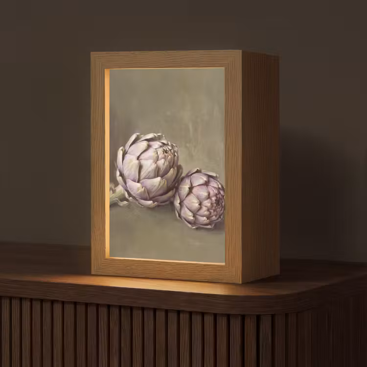 Table Lamp - Vegetables - Still Life - Painting - Groente - Stilleven - Schilderij Light Box met kabel (Tafellamp) klein
