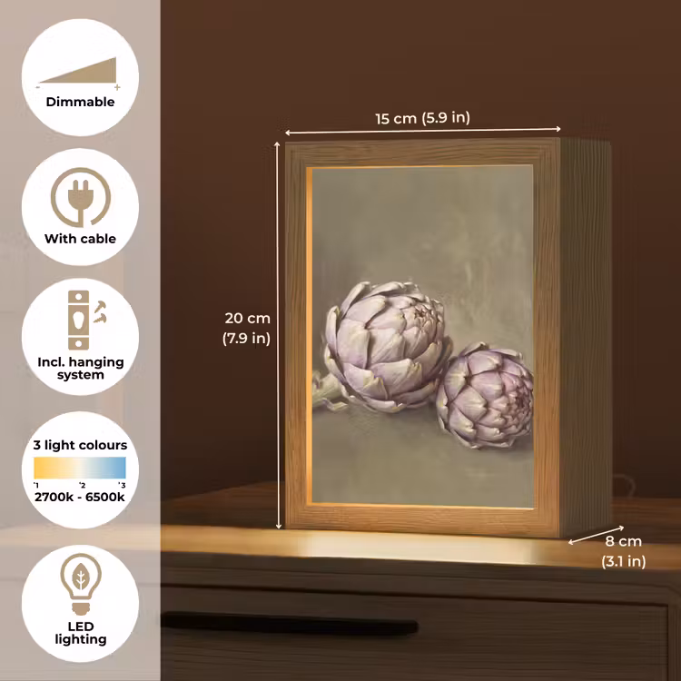 Table Lamp - Vegetables - Still Life - Painting - Groente - Stilleven - Schilderij Light Box met kabel (Tafellamp) klein