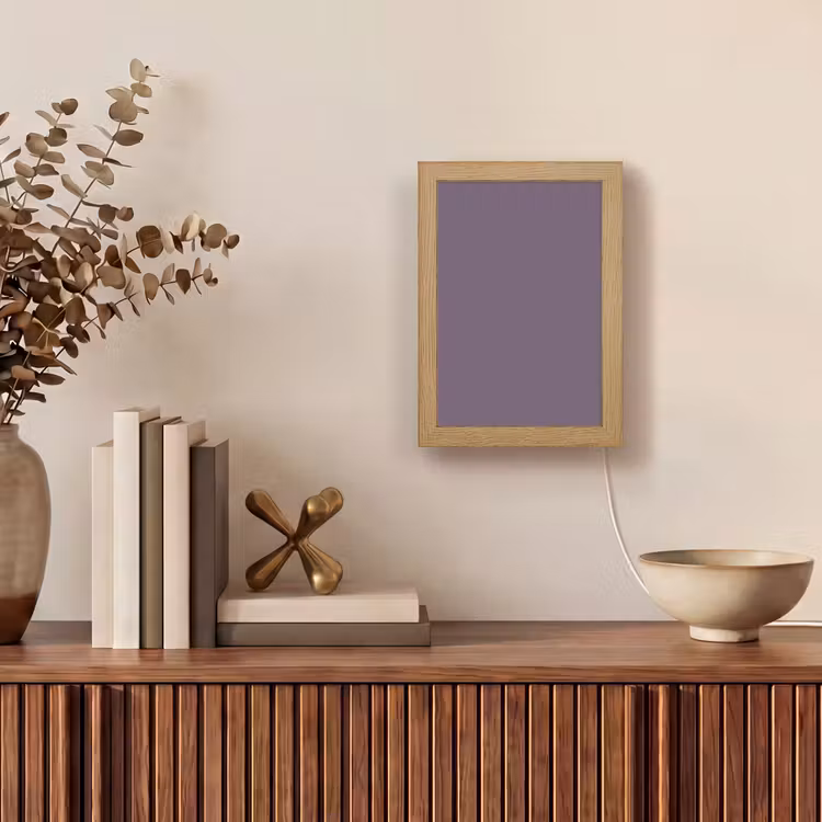 Velvet - Aubergine - Paars Light Box met kabel (Tafellamp) klein 925 -sfeer2
