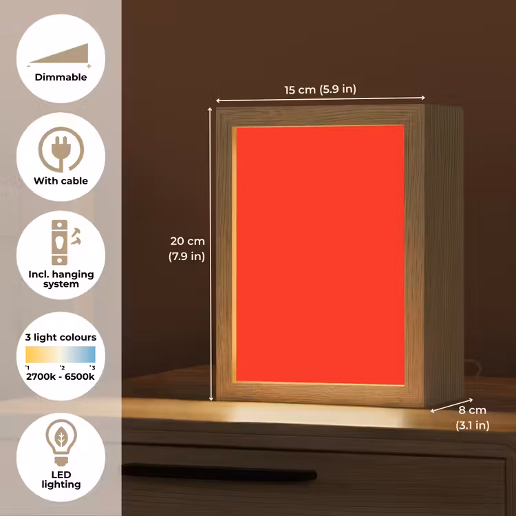 Vibrant - Vermilion - Rood Light Box met kabel (Tafellamp) klein 925 -USP_EN