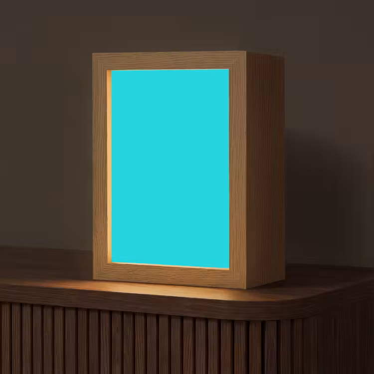 Vivid - Aquamarine - Turkoois Light Box met kabel (Tafellamp) klein 925 -z3d_website