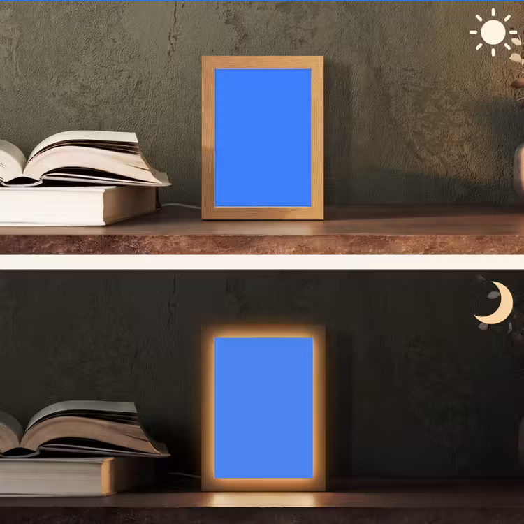 Vivid - Cobalt - Blauw Light Box met kabel (Tafellamp) klein 925 -sfeer3