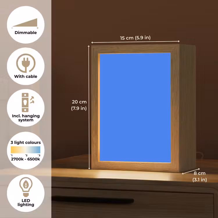 Vivid - Cobalt - Blauw Light Box met kabel (Tafellamp) klein 925 -USP_EN