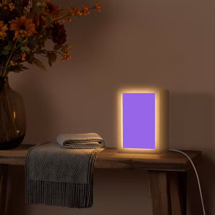 Vivid - Violet - Paars Light Box met kabel (Tafellamp) klein 925 -sfeer4