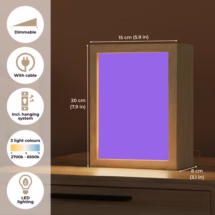 Vivid - Violet - Paars Light Box met kabel (Tafellamp) klein 925 -USP_EN