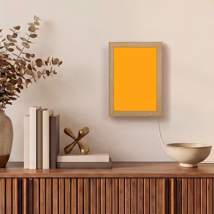 Warm - Ochre - Oranje Light Box met kabel (Tafellamp) klein 925 -sfeer2