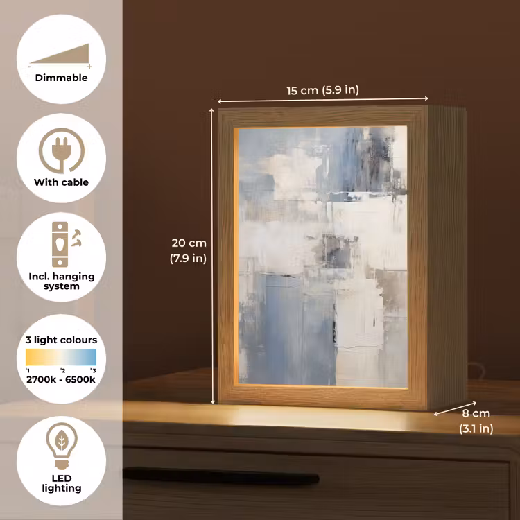 Aquarel - Abstract - Kunst Light Box met kabel (Tafellamp) klein -USP_EN