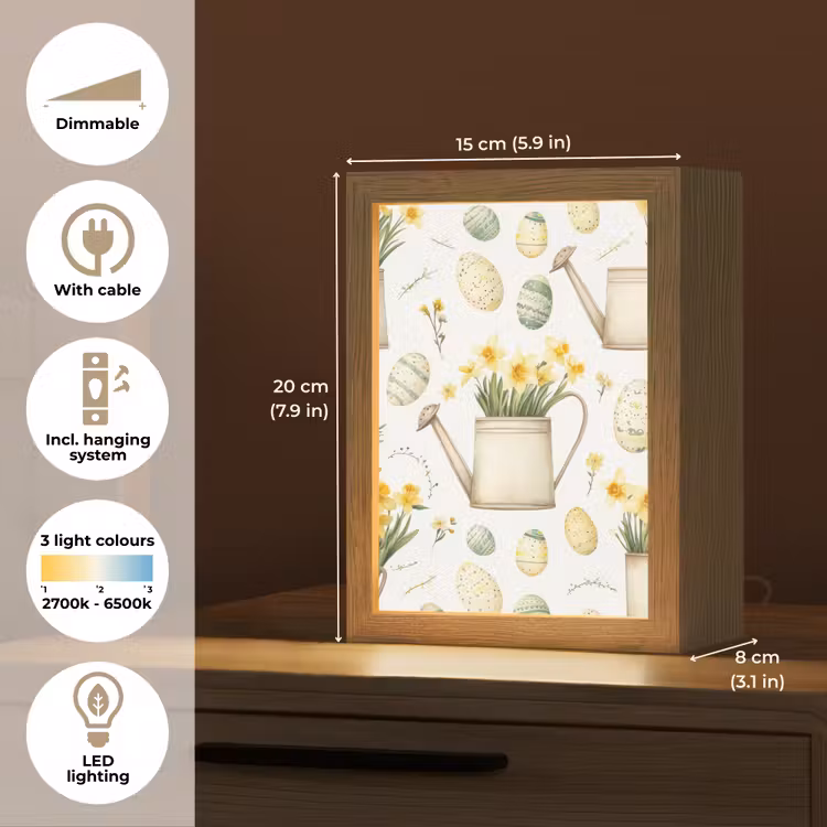 Gieter - Bloemen - Eieren Light Box met kabel (Tafellamp) klein -USP_EN