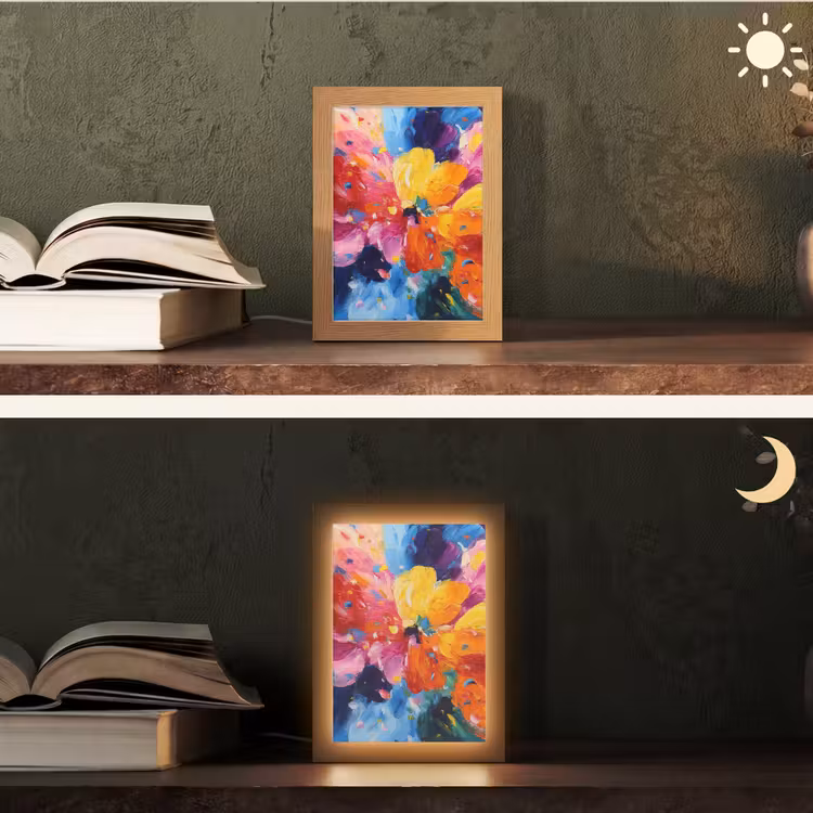 Golvend - Energie - warm Light Box met kabel (Tafellamp) klein -sfeer3