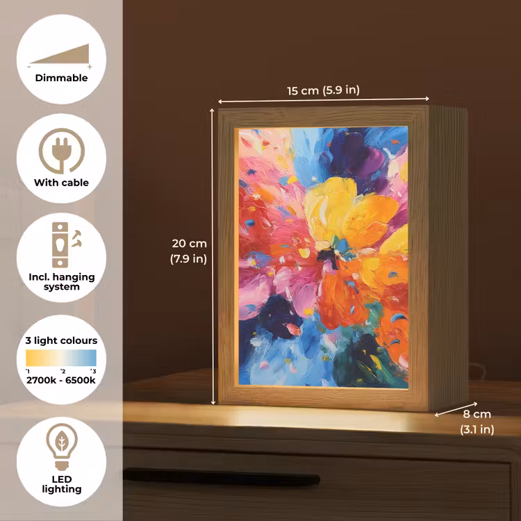 Golvend - Energie - warm Light Box met kabel (Tafellamp) klein -USP_EN