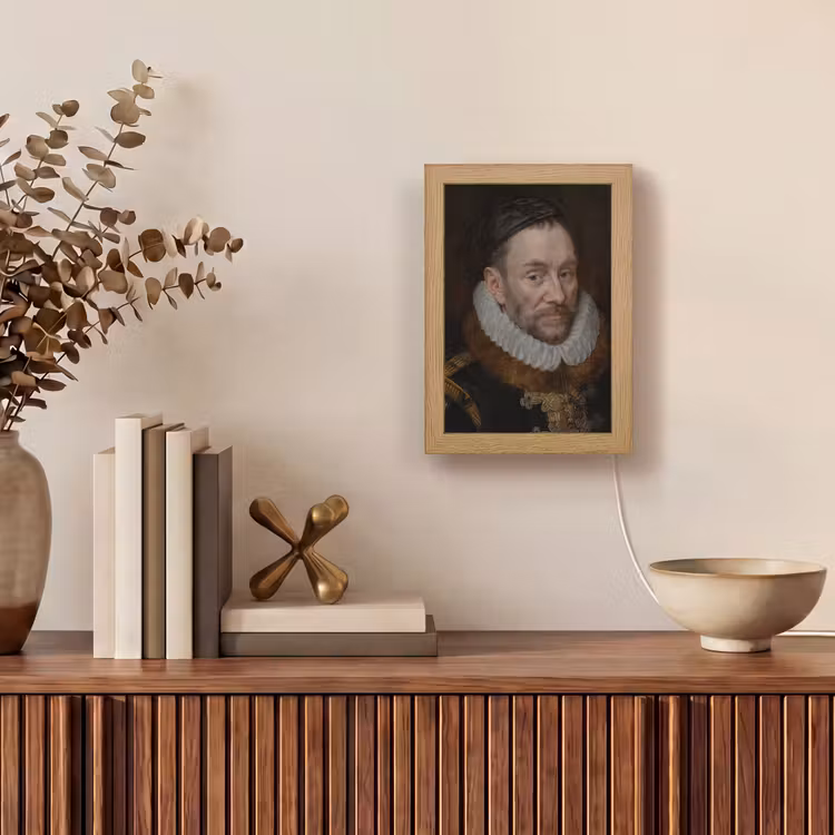 Willem van Oranje - Schilderij - Oude meesters - Kunst Light Box met kabel (Tafellamp) klein -sfeer2