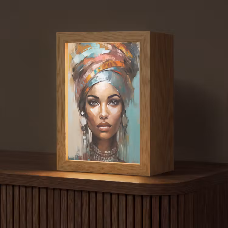 Vrouw - Kunst - Sieraden - Portret Light Box met kabel (Tafellamp) klein -z3d_website