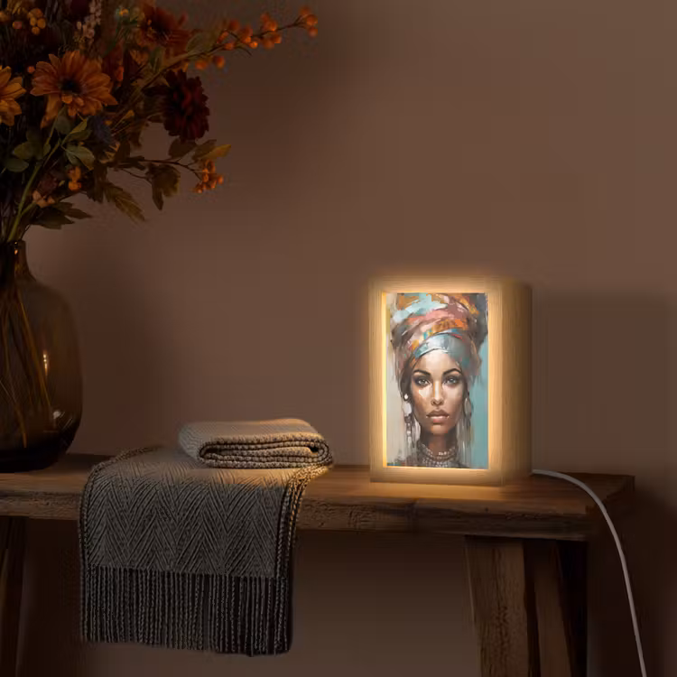Vrouw - Kunst - Sieraden - Portret Light Box met kabel (Tafellamp) klein -sfeer4