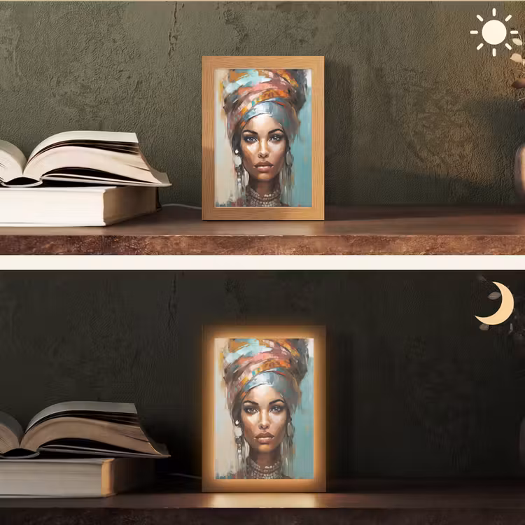 Vrouw - Kunst - Sieraden - Portret Light Box met kabel (Tafellamp) klein -sfeer3