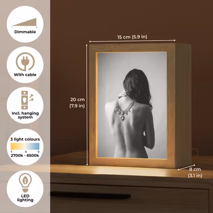 Vrouw - Ketting - Fashion - Zwart - Wit Light Box met kabel (Tafellamp) klein -USP_EN