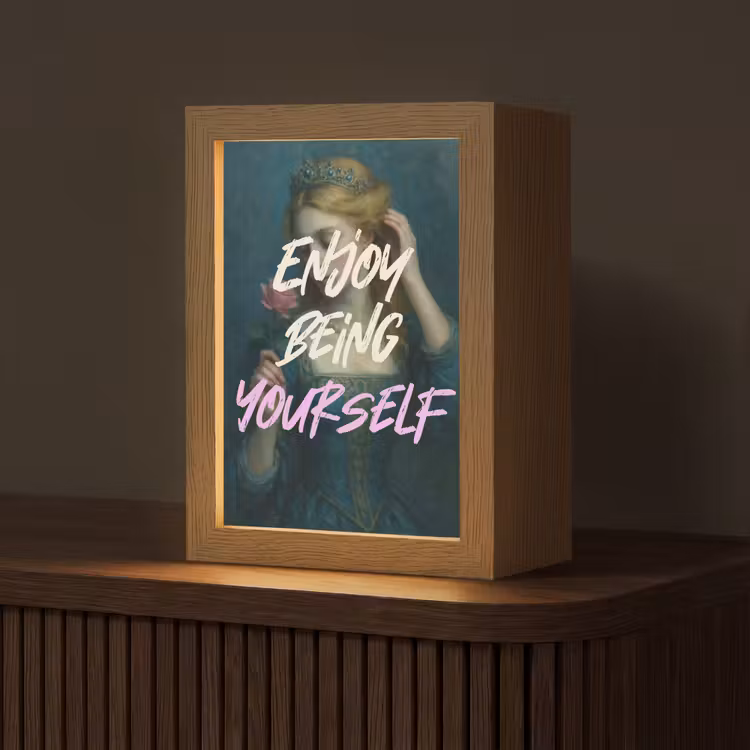 Vrouw - Roos - Quote Light Box met kabel (Tafellamp) klein -z3d_website