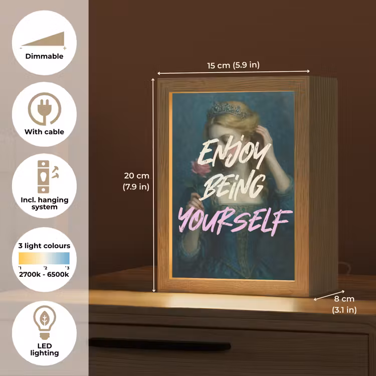 Vrouw - Roos - Quote Light Box met kabel (Tafellamp) klein -USP_EN