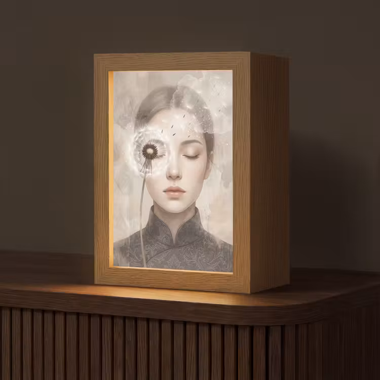 Vrouw - Sereen - Grijs Light Box met kabel (Tafellamp) klein -z3d_website