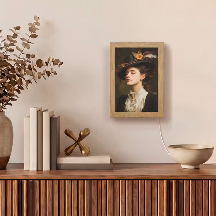 Vrouw - Victoriaans - Portret Light Box met kabel (Tafellamp) klein -sfeer2