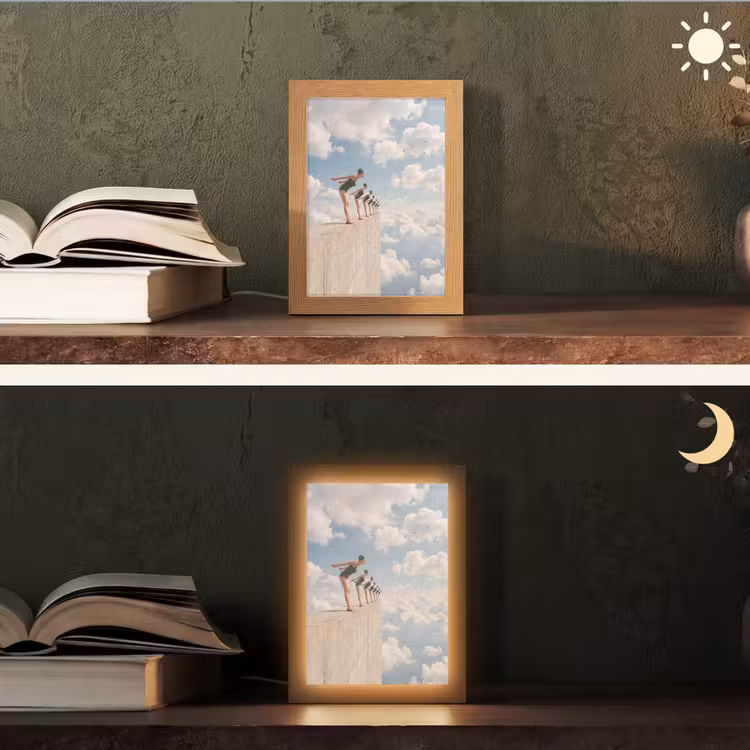Table Lamp - Women - Diving Pose - Clouds - Vrouwen - Duikhouding - Wolken Light Box met kabel (Tafellamp) klein
