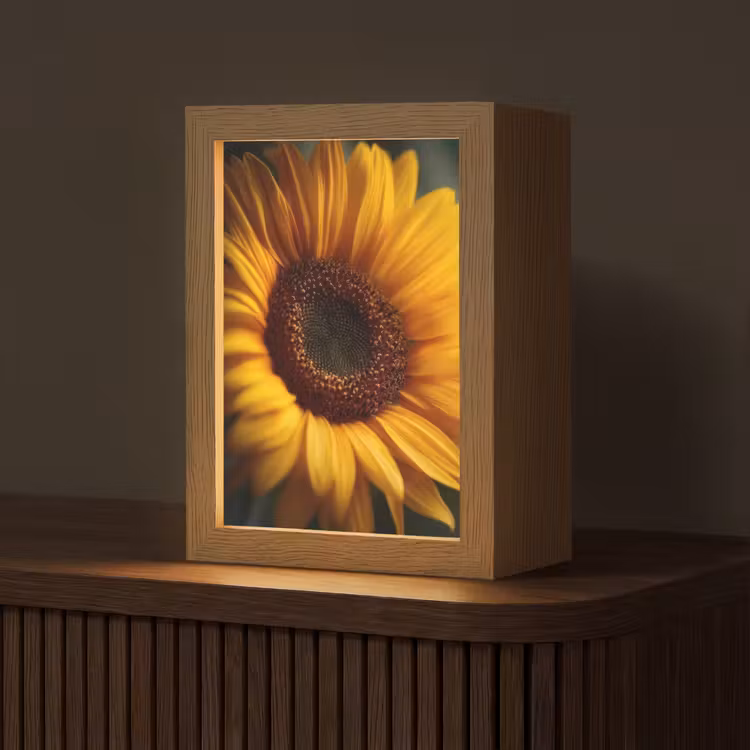 Geel - Zonnebloem - Zomers Light Box met kabel (Tafellamp) klein -z3d_website
