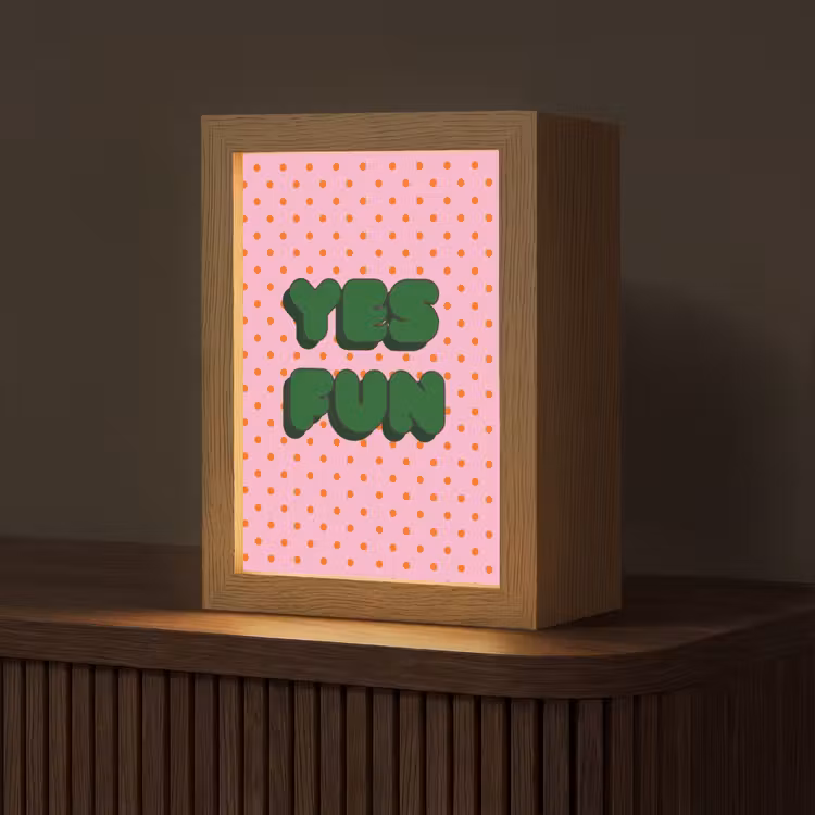 Yes fun - Groen - Roze - Stippen Light Box met kabel (Tafellamp) klein -z3d_website