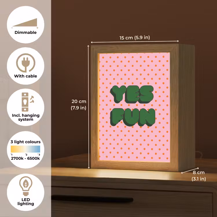 Yes fun - Groen - Roze - Stippen Light Box met kabel (Tafellamp) klein -USP_EN
