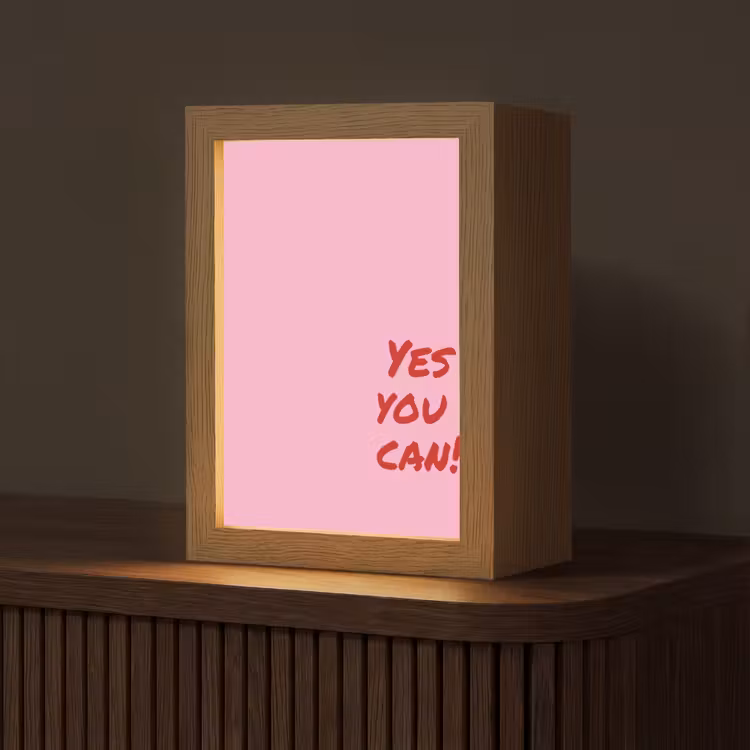 Yes you can do it - Rood - Roze Light Box met kabel (Tafellamp) klein -z3d_website