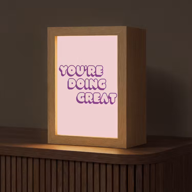 You're doing great - Roze - Bubble letters Light Box met kabel (Tafellamp) klein -z3d_website