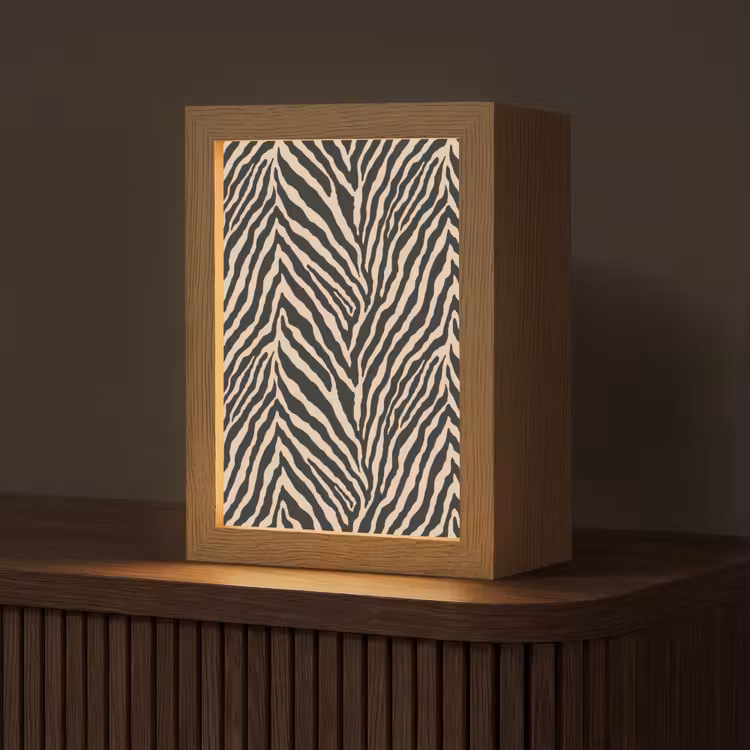 Zebra - Klassiek - Zwart Light Box met kabel (Tafellamp) klein 925 -z3d_website