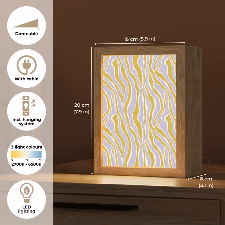 Zebra - Modern - Meerkleurig Light Box met kabel (Tafellamp) klein 925 -USP_EN