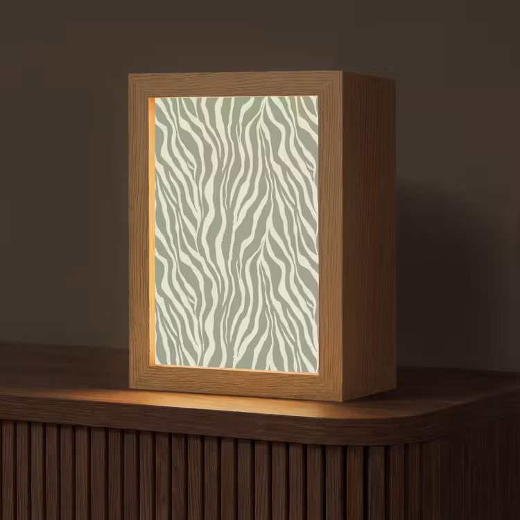 Zebra - Motief - Groen Light Box met kabel (Tafellamp) klein 925 -z3d_website