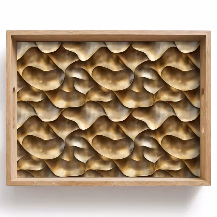 Abstract - Antiek - Goud Dienblad Rechthoek middel 911 -z3d_shopping