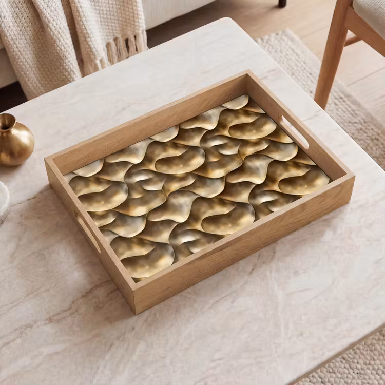 Abstract - Antiek - Goud Dienblad Rechthoek middel 911 -sfeer1