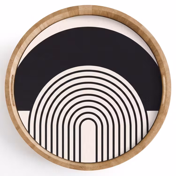 Tray - Abstract - Arch - Modern - Abstract - Boog - Modern Dienblad Rond middel