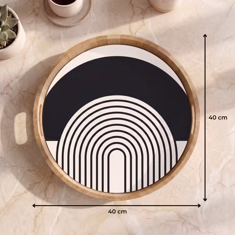 Tray - Abstract - Arch - Modern - Abstract - Boog - Modern Dienblad Rond middel