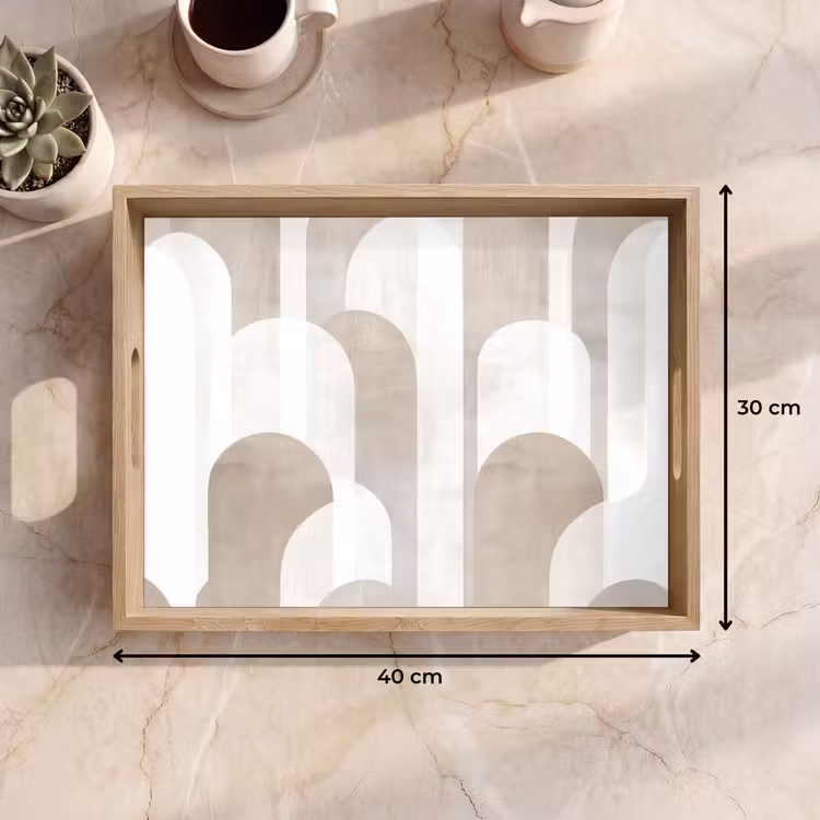 Abstracte bogen - Modern - Beige Dienblad Rechthoek middel -USP_Formaat