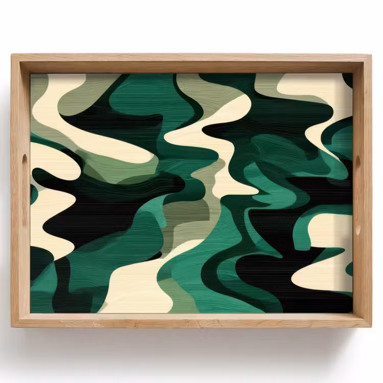 Abstract - Camouflage - Groen Dienblad Rechthoek middel -z3d_shopping