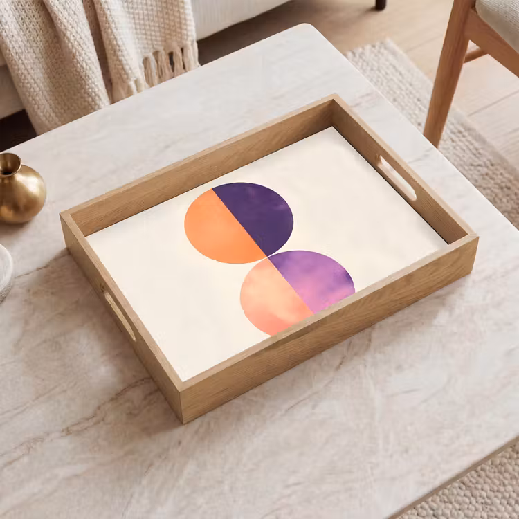 Abstract - Cirkels - Paars Dienblad Rechthoek middel -sfeer1