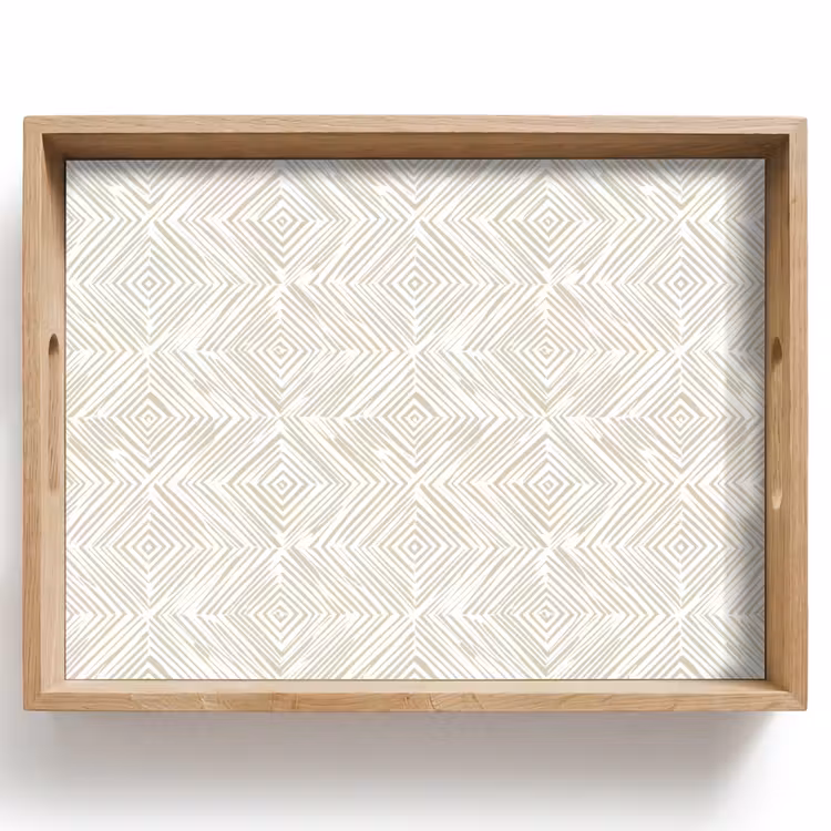 Abstract - Ruiten - Beige Dienblad Rechthoek middel 911 -z3d_shopping