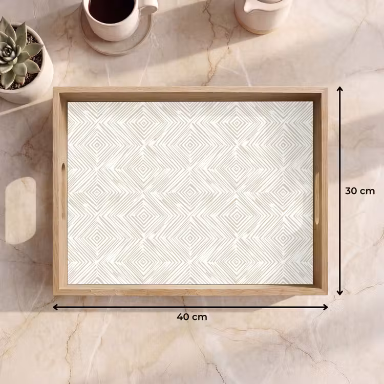 Abstract - Ruiten - Beige Dienblad Rechthoek middel 911 -USP_Formaat