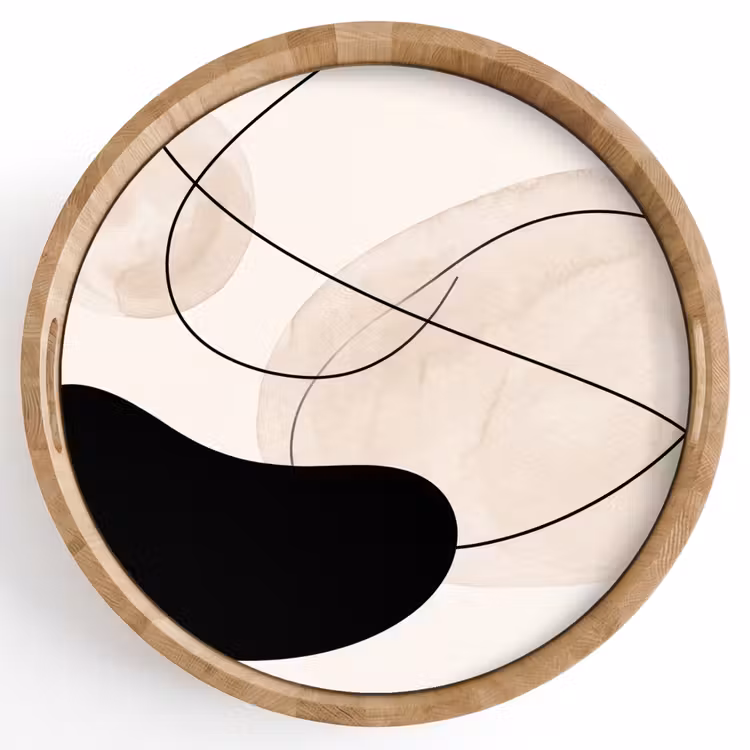 Tray - Abstract - Forms - Art - Abstract - Vormen - Kunst Dienblad Rond middel