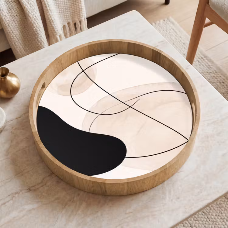 Tray - Abstract - Forms - Art - Abstract - Vormen - Kunst Dienblad Rond middel