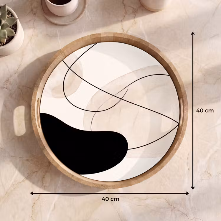 Tray - Abstract - Forms - Art - Abstract - Vormen - Kunst Dienblad Rond middel