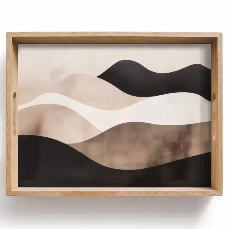 Abstract - Landschap - Golven - Crèmekleur Dienblad Rechthoek middel -z3d_shopping