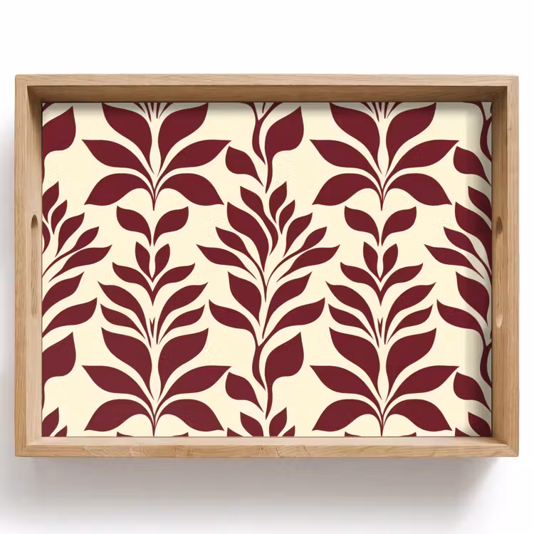 Abstract - Bladeren - Burgundy Dienblad Rechthoek middel 911 -z3d_shopping