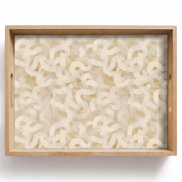 Abstract - Lijnen - Beige Dienblad Rechthoek middel 911 -z3d_shopping