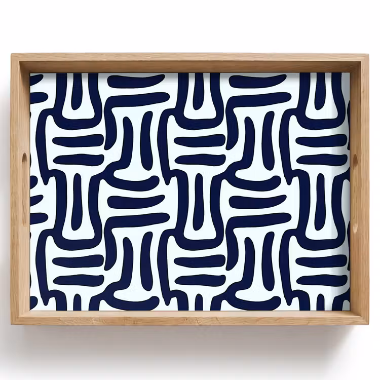 Abstract - Modern - Blauw Dienblad Rechthoek middel 911 -z3d_shopping
